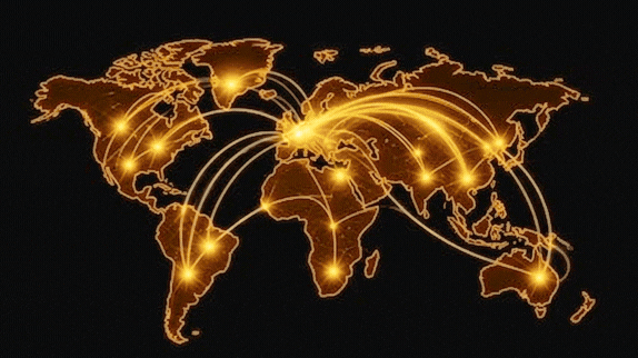 Global connectivity map animation